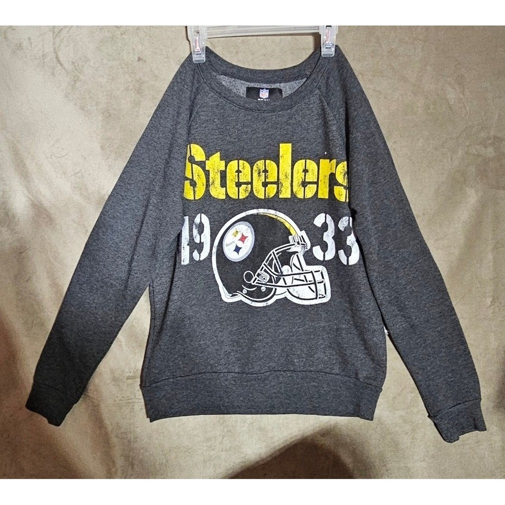 NFL Team Apparel Pittsburgh Steelers Sweatshirt Womens Medium Gray Crewneck NWT